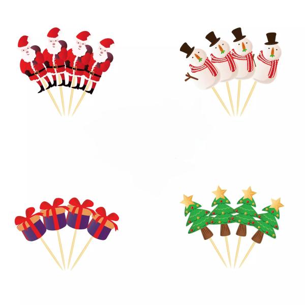 Cake Muffin Paper Christmas Cupcake Toppers