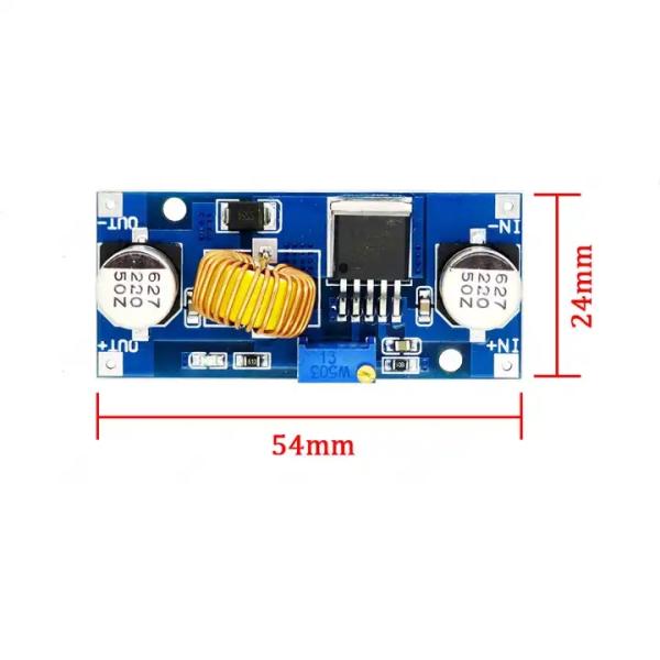 Modulo de convertidor de impulso de 5A 4-38V Ajustable de paso a descenso Fuente de alimentación 96% de eficiencia Modulo Buck