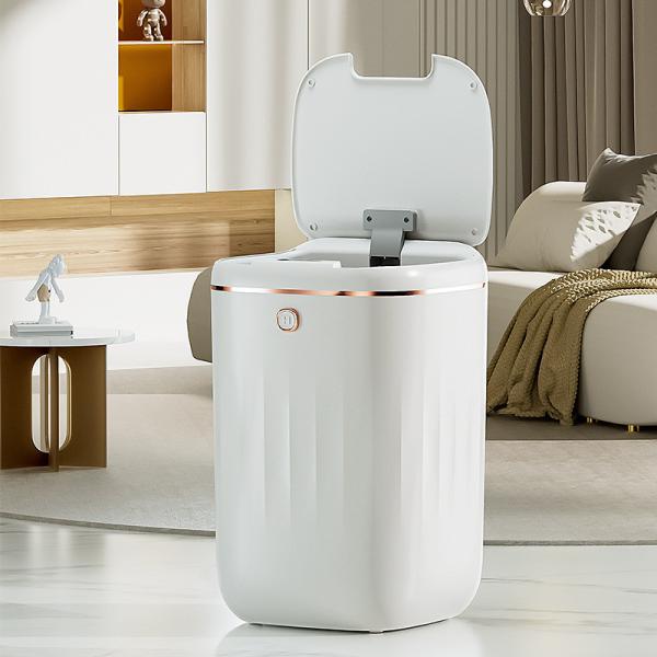 IPX5 Waterproof Household Bedroom Living Room Automatic with Lid Large Capacity New Smart Induction Garbage Can
