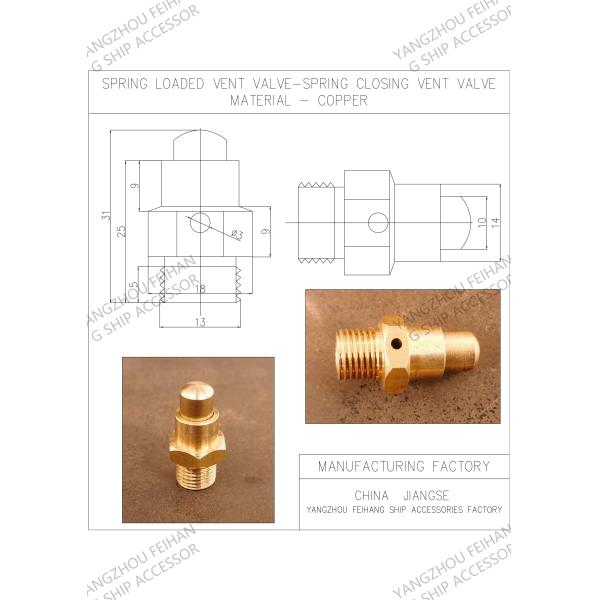 DN6 Brass Spring Loaded Vent Valve with CB/T3778-1999 Standard and Self Closing Function