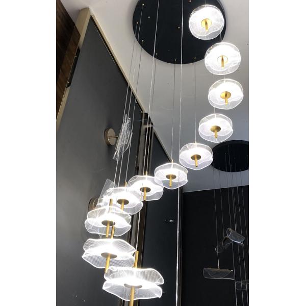 Modern Decorative Interior Acrylic LED Chandelier Nordic Living Room Hotel Double Lotus Decorative Chandelier