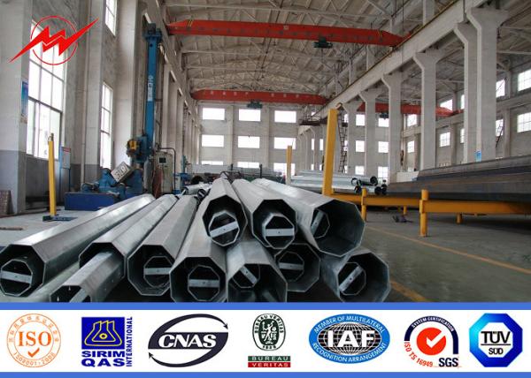 10m 5KN Galvanized Steel Power Pole For Electrical Transmission Power Line