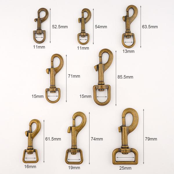 Custom 15mm Glossy Antique Copper Swivel Snap Hook for Straps Max Load Capacity 112kg