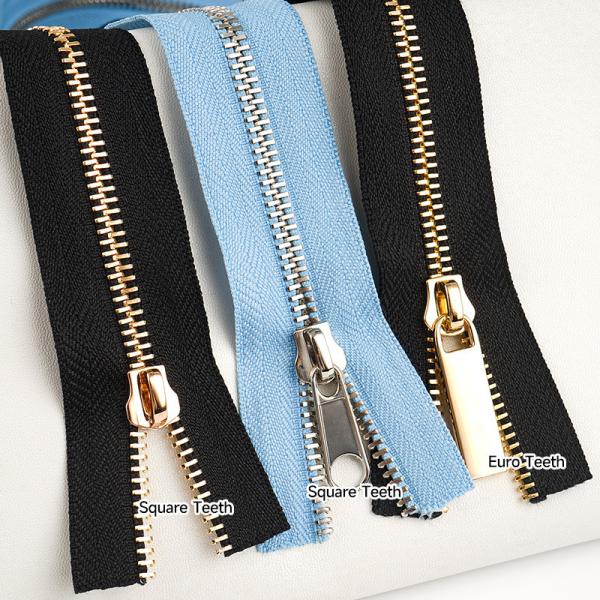 Customized Pantone Tape Color Metal Zipper for 5 Double-Point Teeth Backpack Zipper