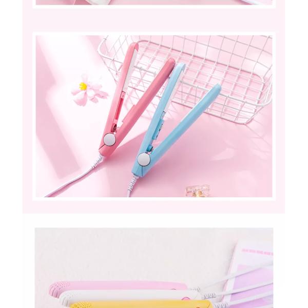 Mini Flat Iron Hair Straightener 2 In 1 Small Curling Hair Crimper For Women Travel