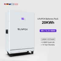 Batterie Lifepo4 48V 400Ah 51.2V 20kWh Batteries Lithium Ion Solaire Système de stockage d'énergie domestique 51.2V