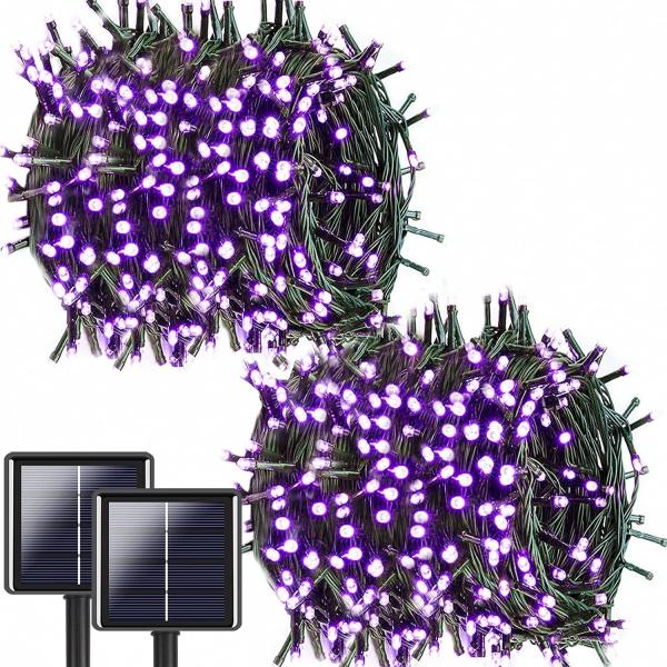 Purple Outdoor Solar Christmas String Lights 5V 450MA 50M Length