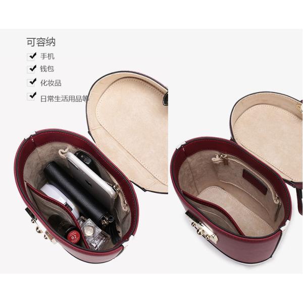 Bucket Lady Collision Color Women'S Leather Shoulder Handbags Cross Body