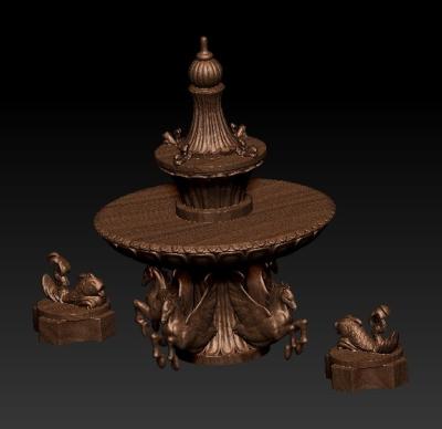 Custom Metal Water Fountain Sculpture Sprinkler Pool Cast Bronze Sculpture