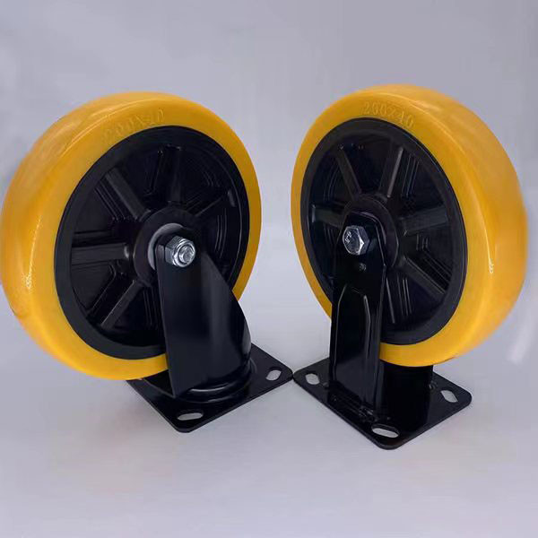 Rigid Casters Wheel Heavy Duty Caster Wheel TPE Tread Castors 200mm