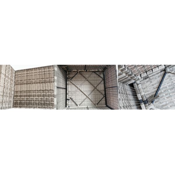 Garden Furniture Outdoor Low Price  5 Pieces Set Steel Frame Rattan Grey Small Size Wicker Furniture