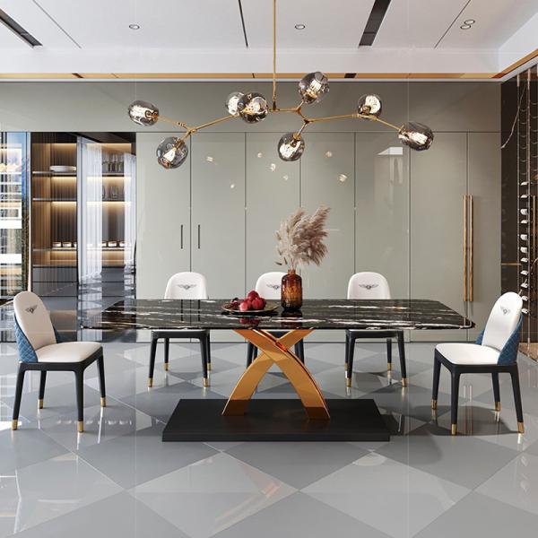 Угловые мраморные мраморные обеденные столы 2/4 см для собраний