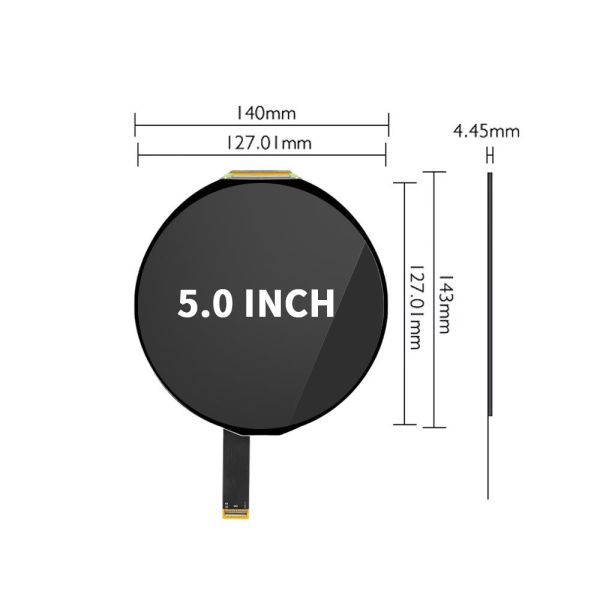 5 Inch Round LCD Display 1080*1080 Resolution Optional MIPI Touch Screen