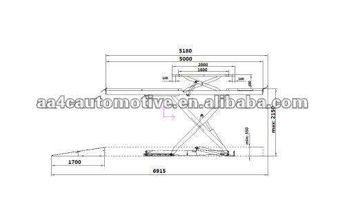 5 ton hydraulic scissor alignment car lift hoist