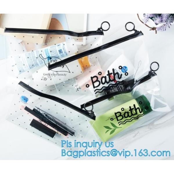 PVC transprent slider bag for packing underwear, Frosted Zip lockkk bag EVA PVC hanger bag for clothes, EVA frost drawstrin