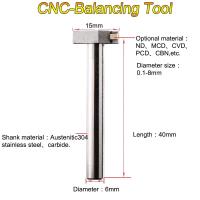 ND Diamond Point Tool Milling Cutter de CVD de jambe de 60mm