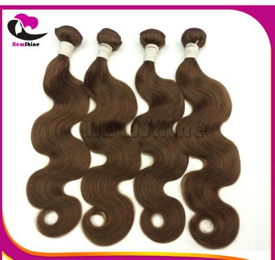 NewShine Popular Light Brown 4# 100gram(3.5oz) Thick End Natural Virgin Brazilian Hair Extensions