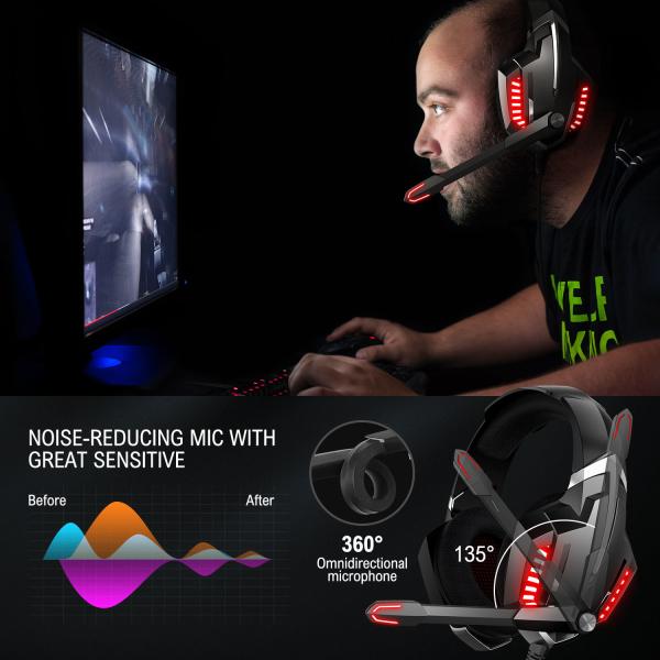 FCC 20000Hz DC5V Surround Sound Gaming Headset For Pubg Game