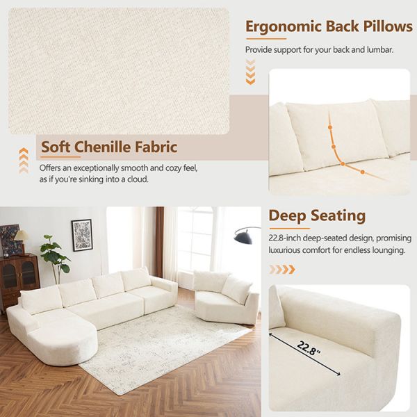 High Resilience Corner Compressed Sofa Fabric L Shaped Couch For Living Room Furniture