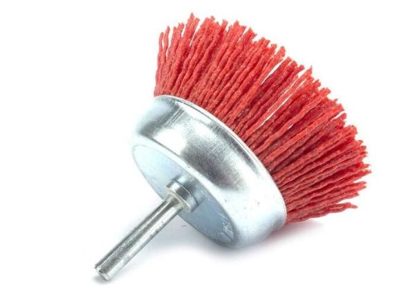 75mm Grey Abrasive Cup Nylon Drill Brush with Shank Grit 240 for Removal Rust Paint