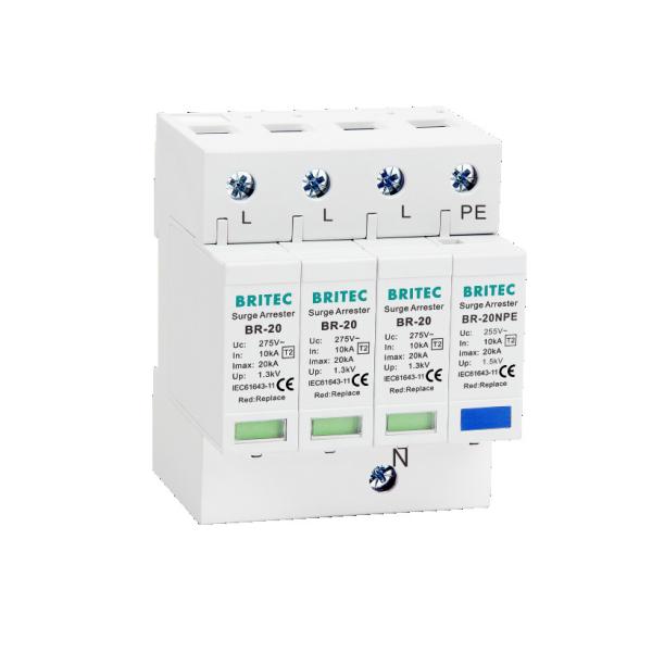 BR-20 3P+1  20kA Surge Protection Device Spd Earthing surge protection Lightning Arrester thunder protector three phase power surge protector SPD Manufacturer Spd Surge Protection Devices
