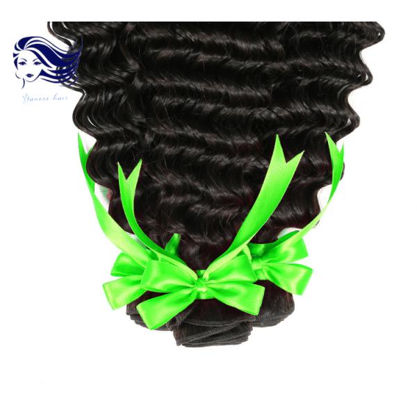 Real Virgin Indian Hair Extensions with Clips , Indian Deep Wave Virgin Hair