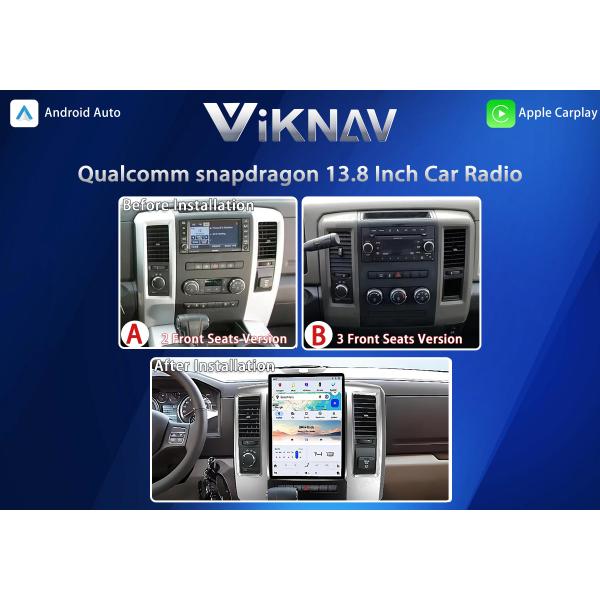 Автомагнитола VIKNAV 13,8 дюйма для Dodge RAM 2008-2011 с беспроводным Carplay