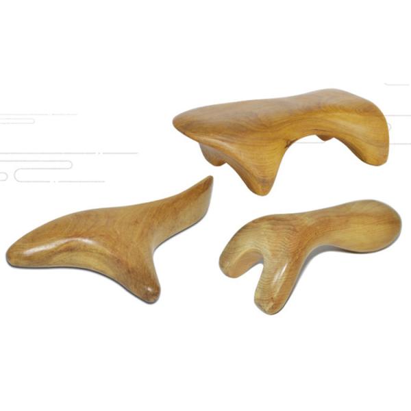 Face Neck Back Shoulder Waist Buttock Handle-Held Fragrant Gua Sha Wood Body Massage Tool