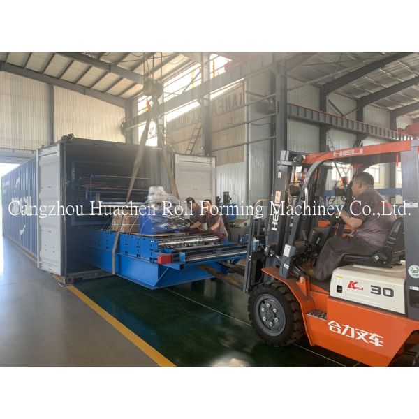 Hydraulic Corrugated Panel Roll Forming Machine with 11 Stations, 45# Steel Quenching and Plating for Roofing Sheet Manufacturing at 15-20m/min Speed