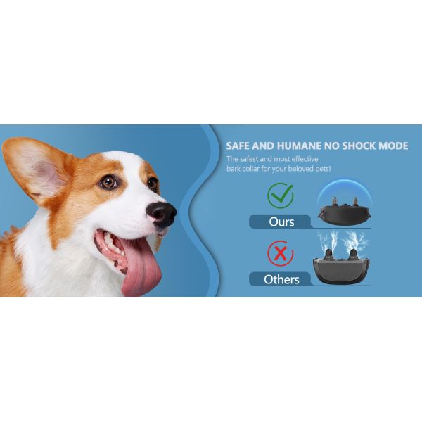 Smart Rechargeable Bark Control Dog Training Collar Eco-friendly Plastic/Nylon/ABS IP67 Waterproof >20 Hours Battery Life