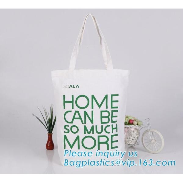 Fair trade calico cotton canvas tote bag long handle,cotton Canvas Tote Bag with 2 extra pocket outside for day use