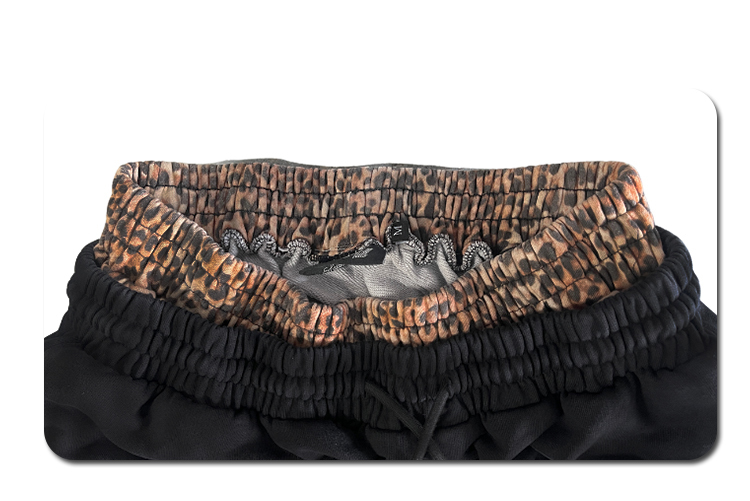 Faded Mens Wide Leg Pants Leopard Waist Terry Wide Leg Sweatpants Vertical Letter Embroidery