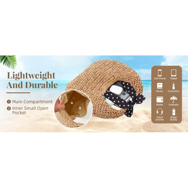 Crochet Raffia Knot Handbags Summer Beach Straw Knot Bag Fashion Summer High Quality Ladies Crochet Raffia Straw Beach Bag Tote Bag Striped Big Hand Bags