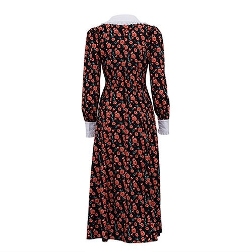 OEM maufactory  Print Long Skirt Doll Collars Polyester European American Long Sleeved