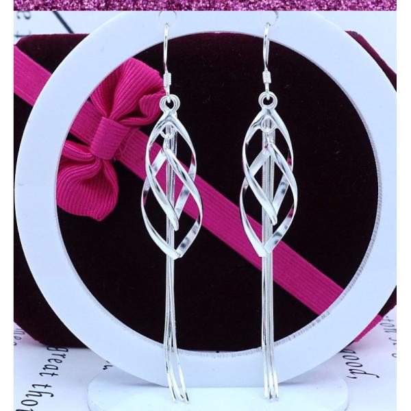 990 стерлинговых серебряных серег падения Tassel 0.19oz серег 7.1cm ювелирных изделий длинных