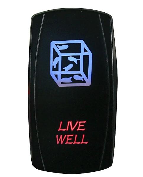 Automotive IP67 12 Volt Mini Rocker Switch Blue Led 5 Pin Driving Lights