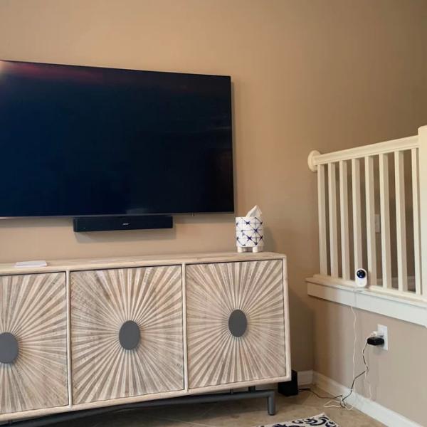 Customized 40 Inch Buffet Cabinet Black TV Sideboard MDF Material