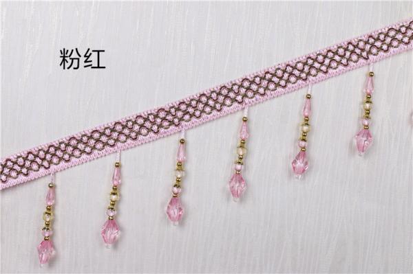 Handmade fashionable chain beads lace tassels fringes for curtain/sofa/pillow decoration
