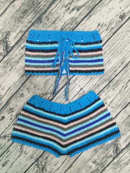 Niris Lingerie Wholesale Crochet Bikini Manufacturer Custom Crochet Fabric Sexy Women Cochet Rainbow Bikini