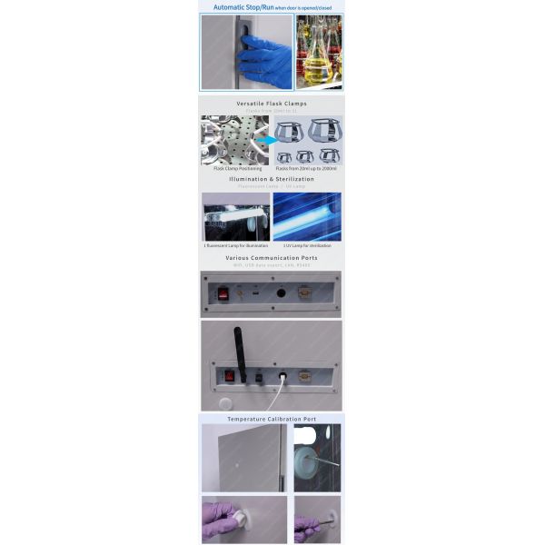2000mlx4 Incubator Shaker Refrigerated 25mm Rotary Orbital Shaker Incubator ST-209R