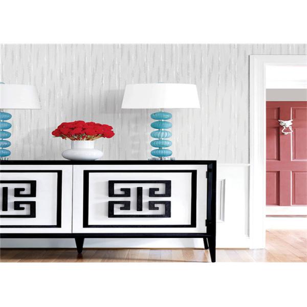 Contemporary PVC Waterproof Wallpaper Removable With Vertical Stripes Pattern