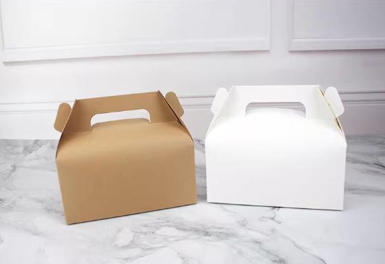Boîtes à dessert à fenêtre pour gâteaux, en papier kraft blanc de qualité supérieure, avec fenêtre de visualisation en PVC transparent