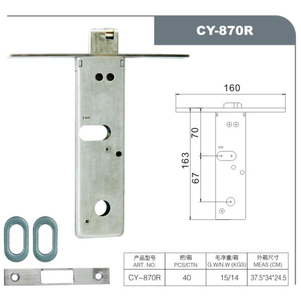 Cerradura de puerta de aluminio de estilo europeo Varios diseños Cerradura de puerta de hierro montada en superficie con B Backset y CP Finish