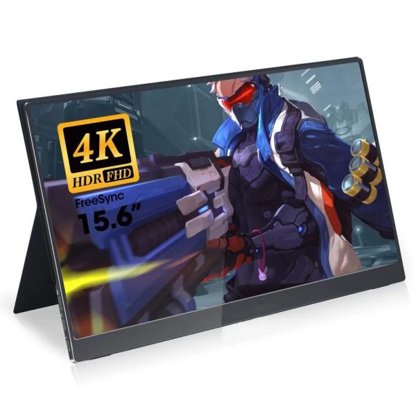 100% цветовой гаммы 4K портативный внешний монитор 15,6 дюйма Встроенная батарея 10000 мАч 600 яркости