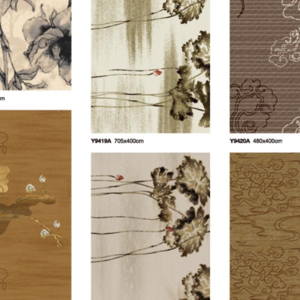 Plum Flower Patterned Customized Luxury Axminster Carpet for Hotel 80% Wool 20% Nylon