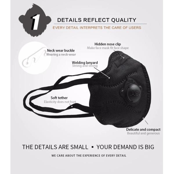 Asl  Ffp2 Dust Mask Easy Breathable  Light Weight Construction  Reduces Heat,
