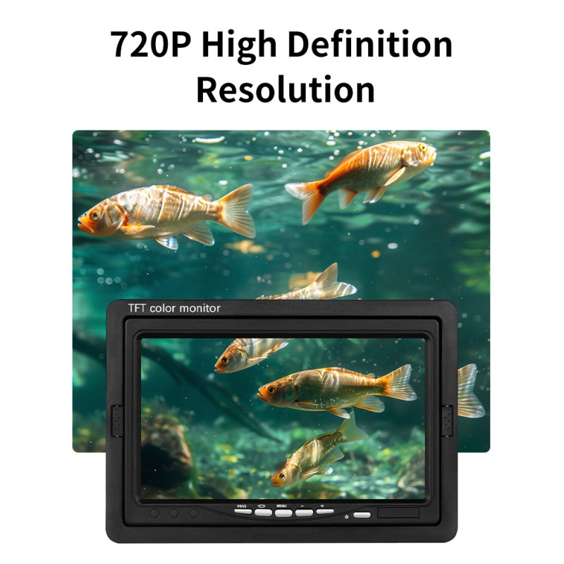 Underwater Fish Finder Monitor IP68 Waterproof Camera HD 720P 7.0'' Inch IPS Screen 30M Cable 12pcs Leds Camera for Sea Fishing
