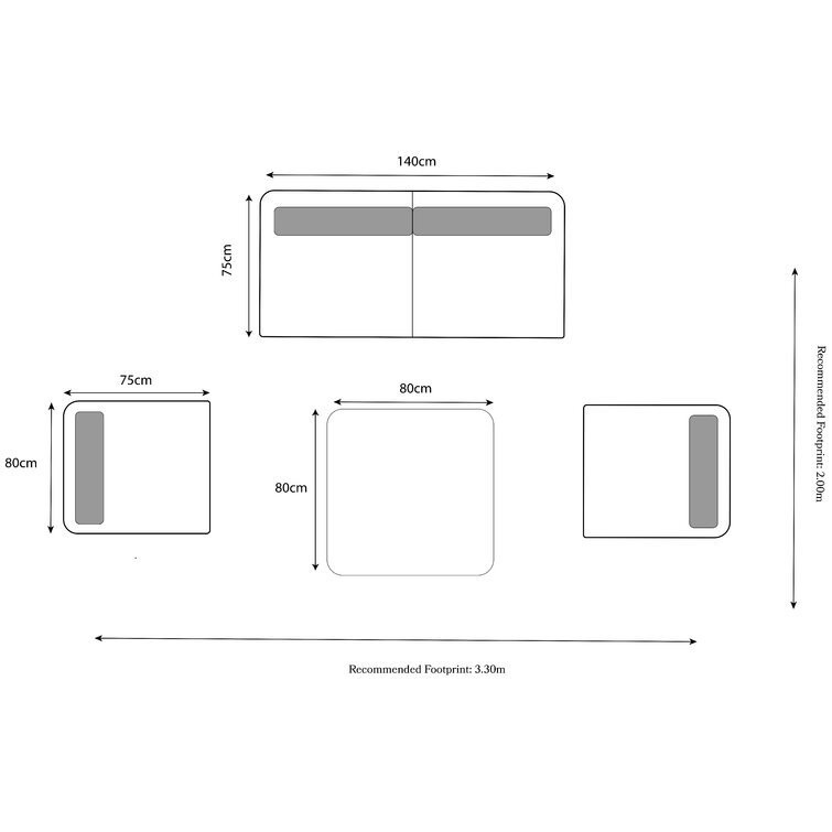 Modern Outdoor Furniture Set with Aluminum Frame and Wood Grain Finish