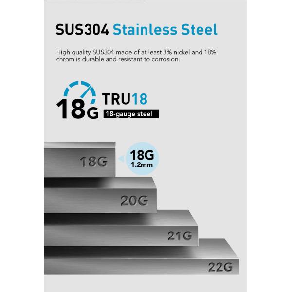 Undermount Stainless Steel 304 Kitchen Sink Single Bowl With Drainer And Sewer Pipe