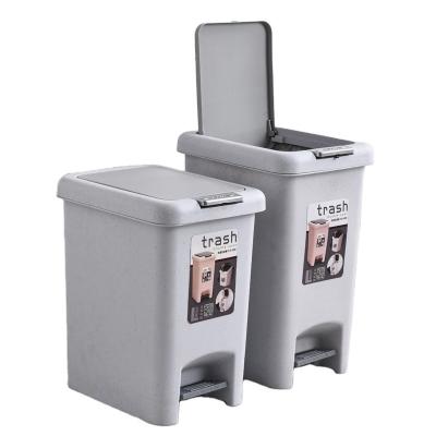 China Wholesale Small Household Foot Pedal Plastic Dustbin With Cover
